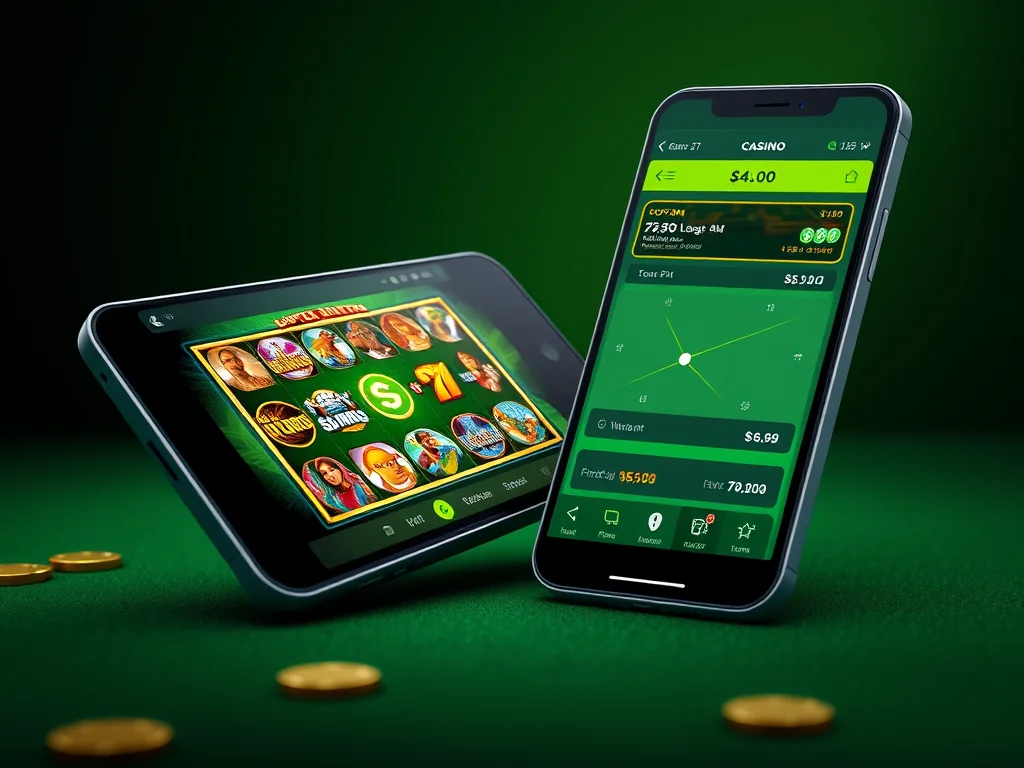 Casino app preview on two smartphones