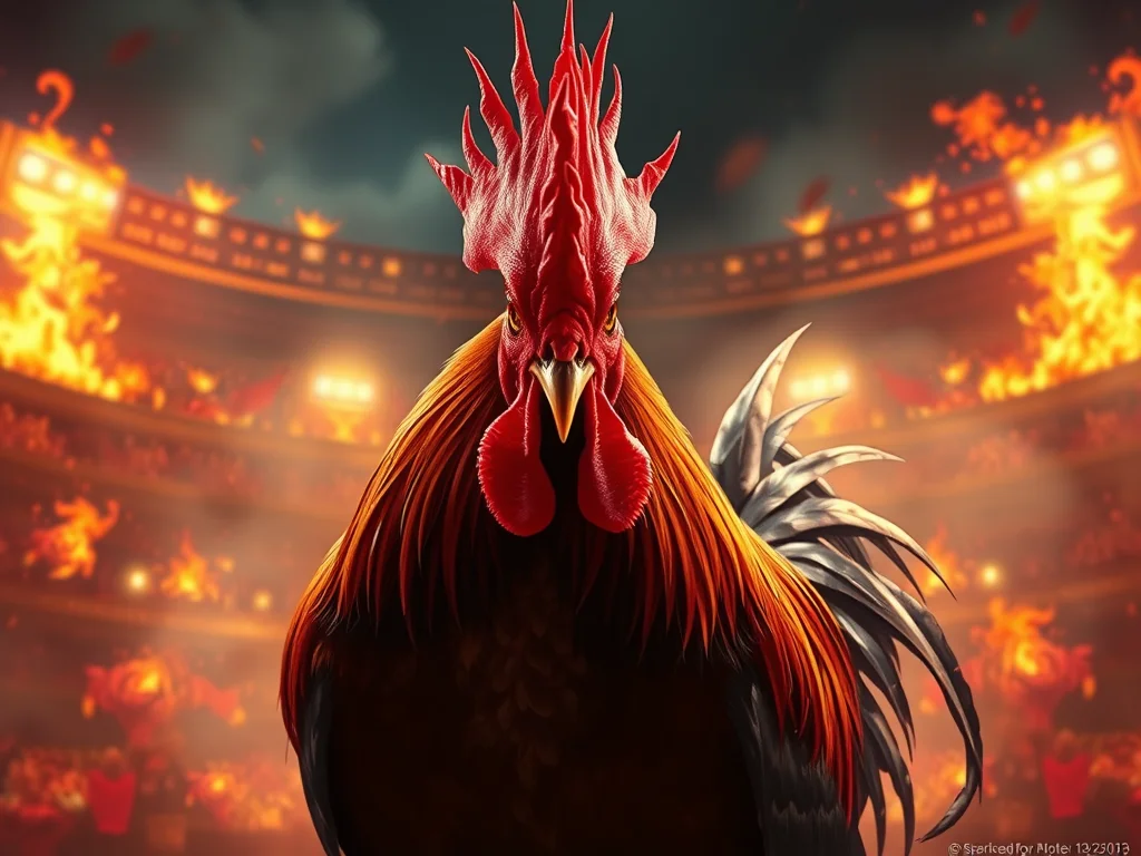 Powerful rooster ready for cockfighting match