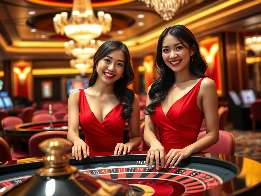Live casino dealers at roulette table