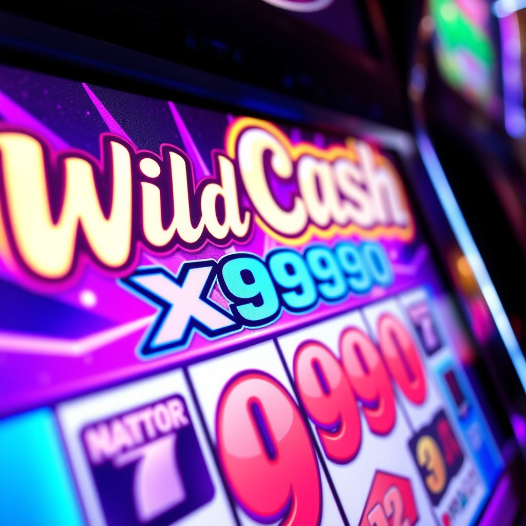 Wild Cash X9990 neon-lit slot machine
