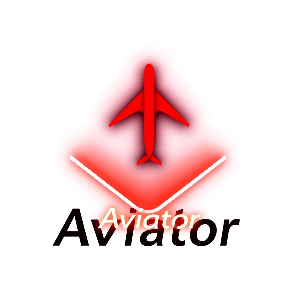 Aviator game logo red airplane outline